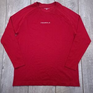 YoungLA Shirt Mens Medium Red Long Sleeve Compression Gym Training Top 823